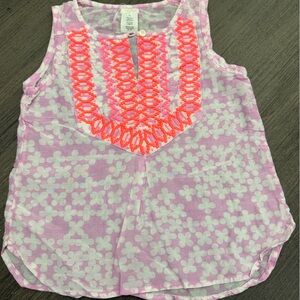 J. Crew Lilac and Coral Floral Top